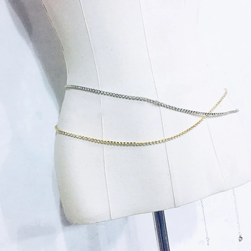 Серебряная кристальная Сексуальная Женская цепочка на талию живота ювелирные