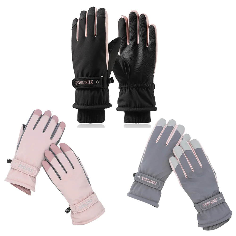 

Winter Women Ski Gloves with Touchscreen Function Thermal Gloves Warm Snow Gloves Waterproof Snowboard Woman Mittens