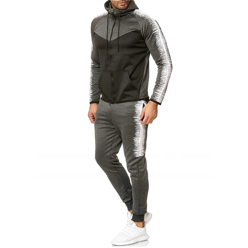 gray Спортивные костюмы, одежда, повседневные летние спортивные костюмы со стоячим воротничком, повседневные топы, мужской спортивный костюм с пуговицами, 2 предмета, мужской костюм - Цвет: gray