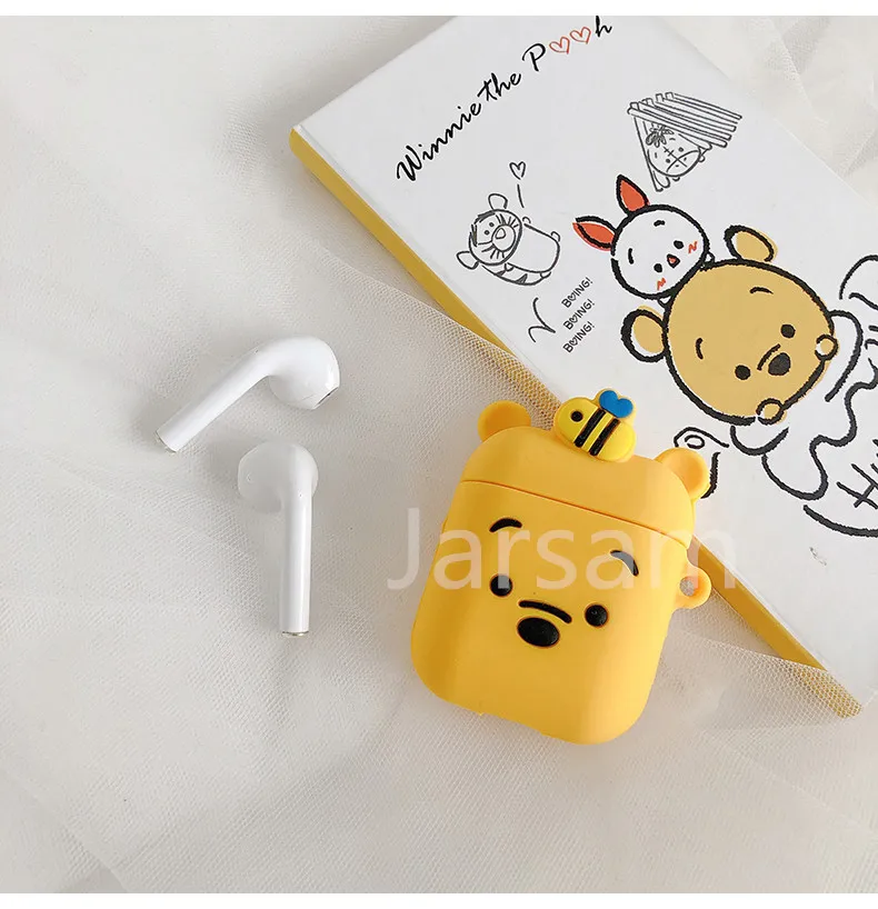 Для AirPods чехол с милым 3D рисунком из мультфильма чехол для наушников для Apple Airpods 2 мягкий силиконовый защитный чехол