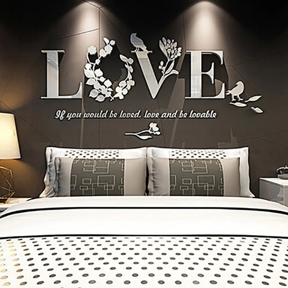 

Stylish Removable 3d Leaf Love Wall Sticker Art Vinyl Decals Bedroom Decor Wall Stickers Home Decor Living Room 3d Art
