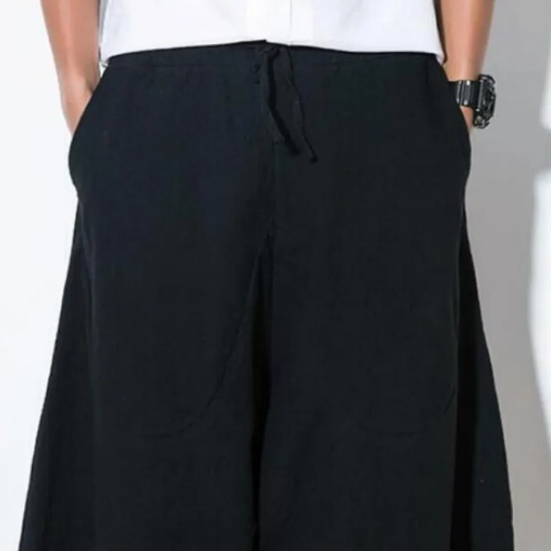 Японские Свободные Капри в стиле Харадзюку льняные хлопковые шаровары удобные