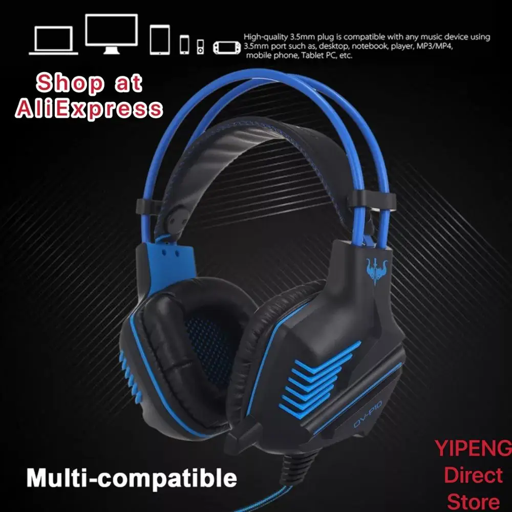 

P10 Wired Gaming Headphone E-Sports with Mic Stereo Surrounded Sound HiFi Headset for PC Laptop PS4 3.5mm Jack or Type C