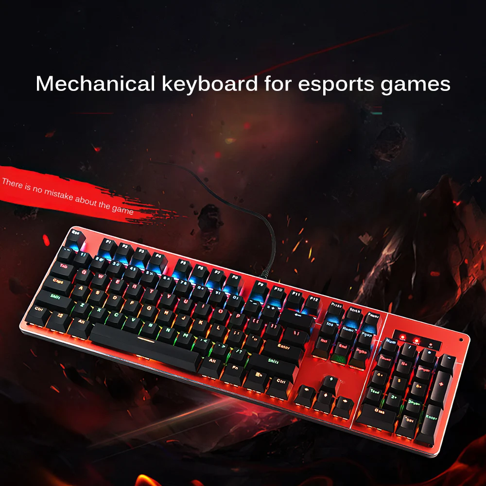 

USB Wired Gaming Keyboard Mechanical Feel Keyboard Gaming RGB Rainbow Backlit For PC Laptop Desktop Mac Computer Gamers