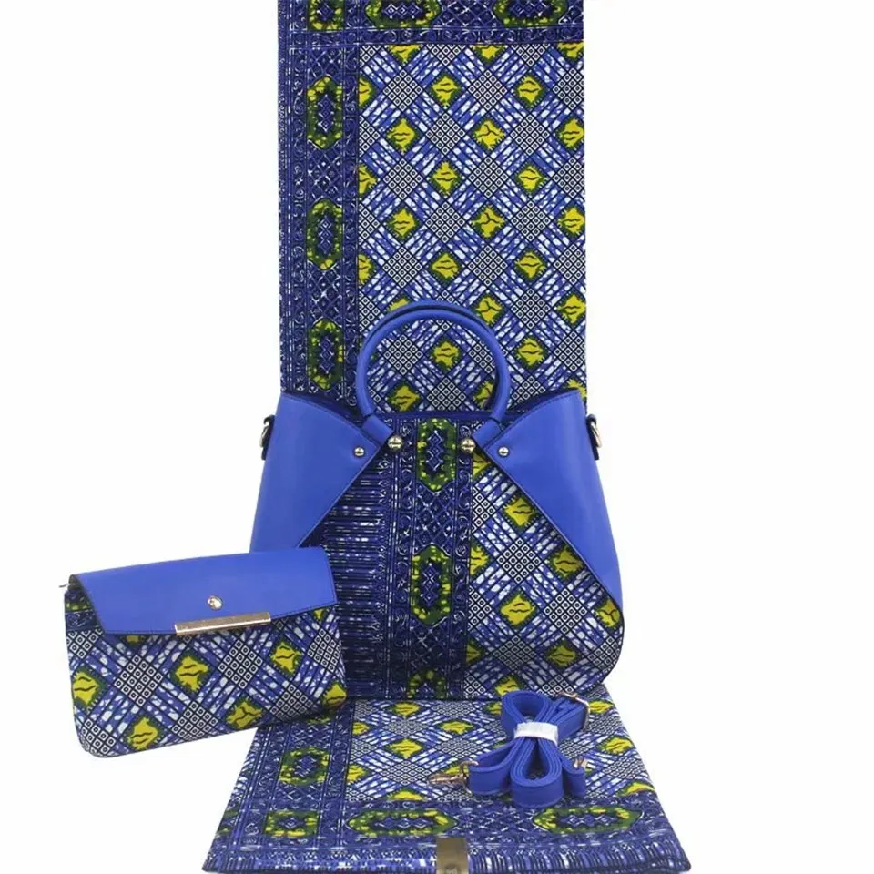 Комплект из 3 предметов Сумочка + клатч 6 ярдов африканская ткань с принтом