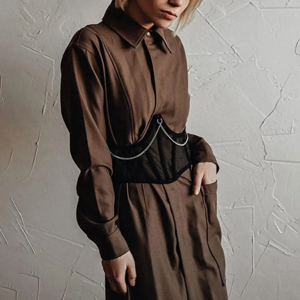 

2021 Chain Waist Seal Support Chest Girdle Women European American Trend New Style Commuter Slimming Strappy Waist Seal