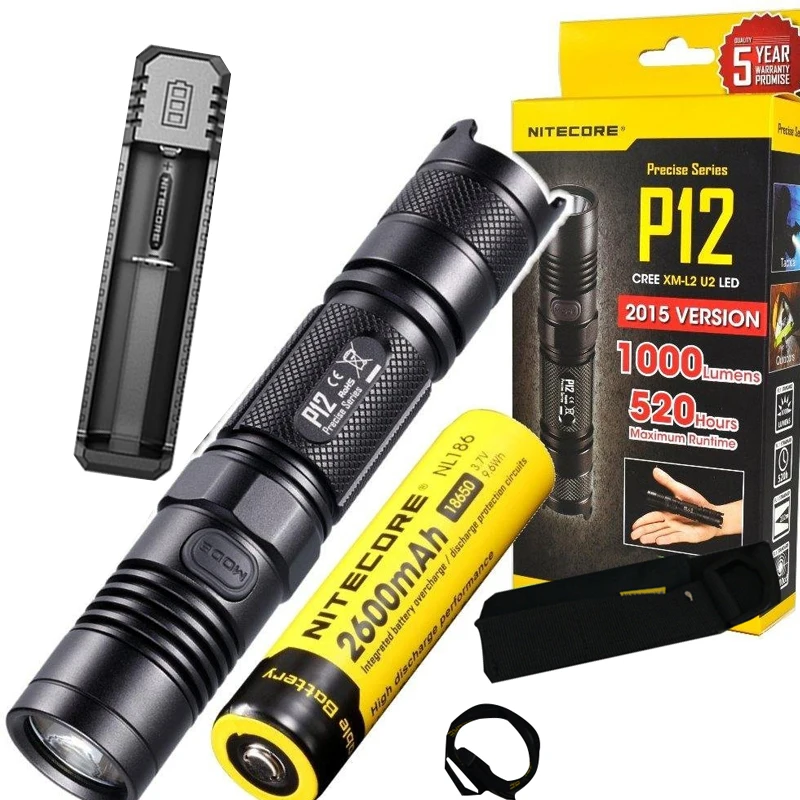 NITECORE P12 1000 люмен CREE светодиодный тактический фонарь с Nitecore Ui1 зарядное устройство