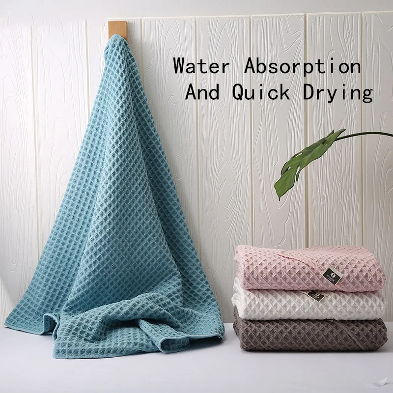 Полотенце с вафельным рисунком уход за лицом для взрослых клетчатое банное