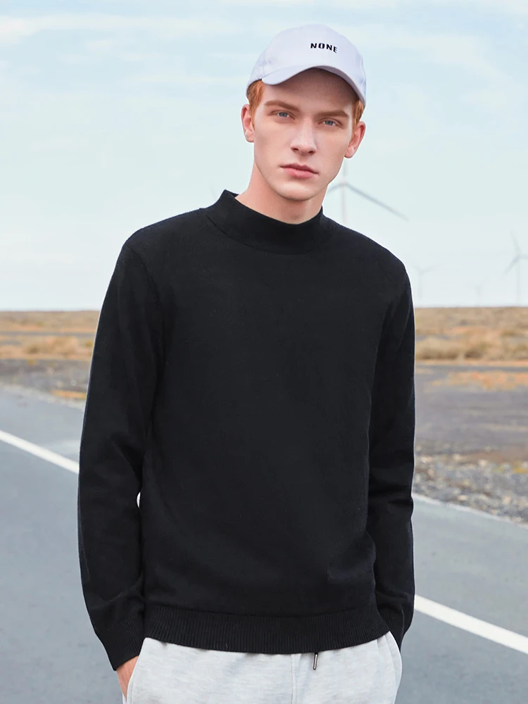 Бренд Pioneer Camp осенне-зимний свитер водолазка для мужчин черный серый цвет