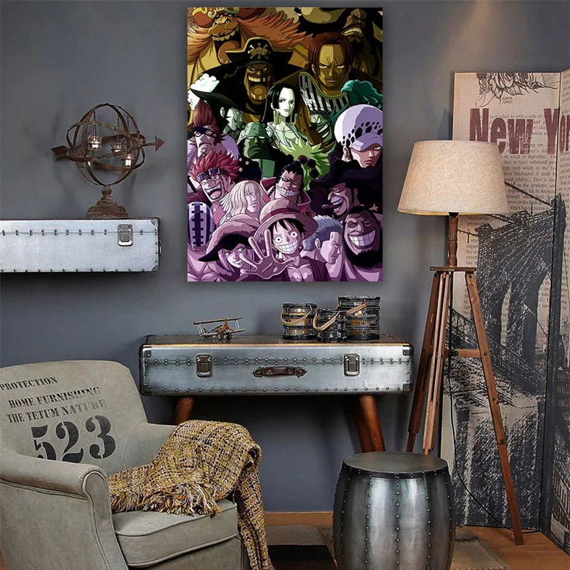 

Modular Janpnese Anime Canvas Paintings HD Prints One Piece Poster Modern Home Decor Wall Art Pictures For Living Room No Framed
