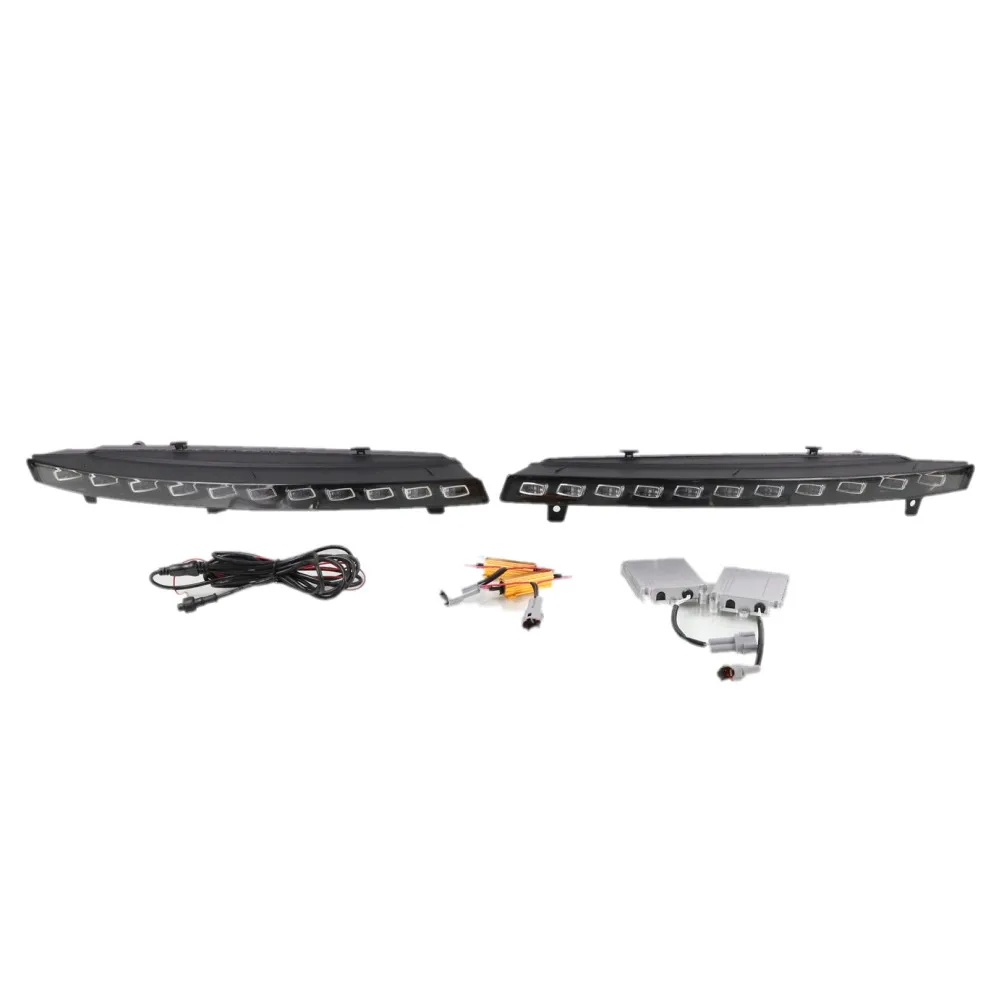 Дневные ходовые огни для Audi Q7 2010-2015 Φ сканирование переднего бампера DRL + желтые