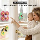 Спиннер Монтессори для новорожденных, для детей 0-12 месяцев, игрушки, погремушки для младенцев, с гироскопом, с присоской, для мальчиков и девочек