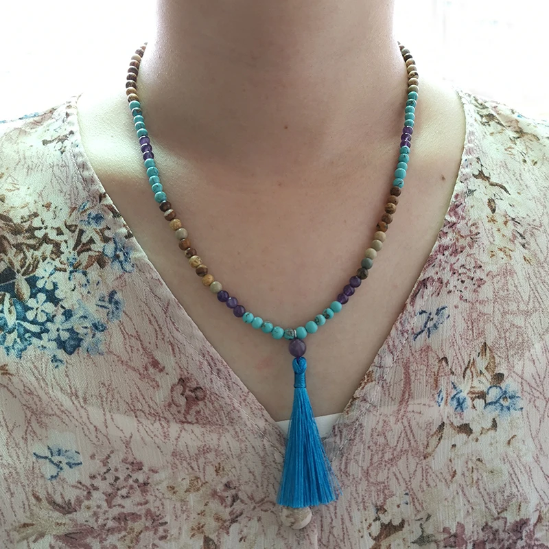 Бусина из натурального камня 4 мм аметист картина яшмы расслабление мини