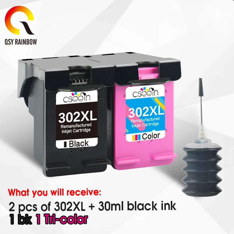 Совместимый сменный картридж QSYRAINBOW 302XL для HP 302 XL чернильный Deskjet 1110 1111 1112 2130 2131 |