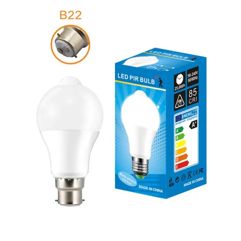 Индуксветодиодный Светодиодная лампа B22 E27 с пассивным ИК датчиком движения