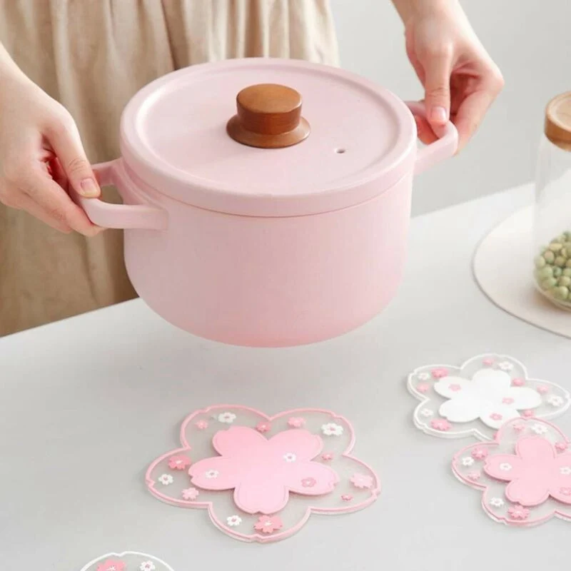 

Table Mats Cherry Blossom Heat Insulation Anti-skid 2pcs Coffee Milk Cup Coaster