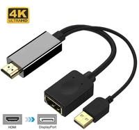 4k hdmi compatible to displayport unidirectional converter cable hdmi compatible to dp adapter for laptop pc ps4 to displayport