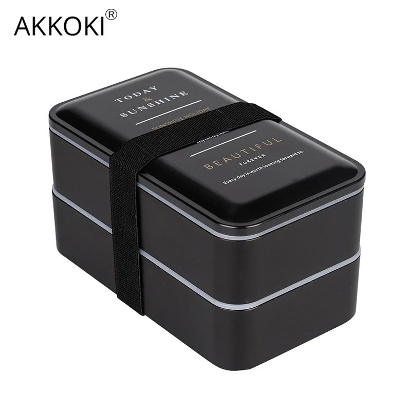 Ланч бокс двухслойный Портативный Bento box экологичный пищевой контейнер с