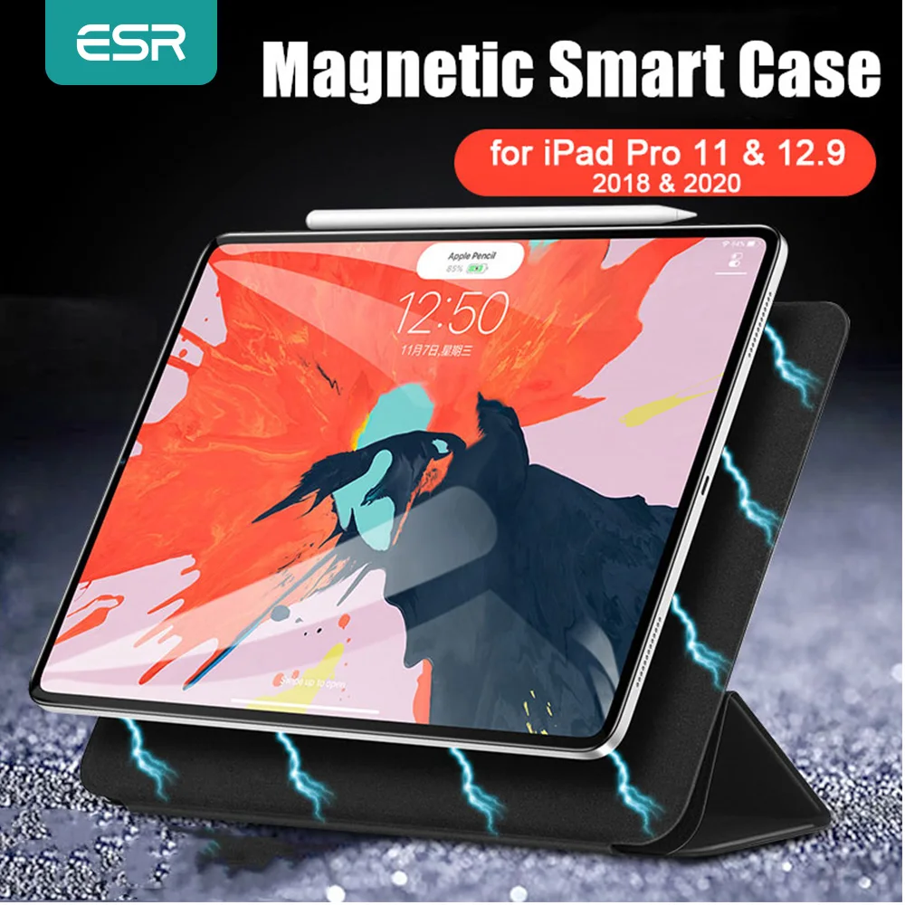 Магнитный смарт чехол ESR для iPad Pro 11 12 9 2020 2018 тройного сложения магнитный