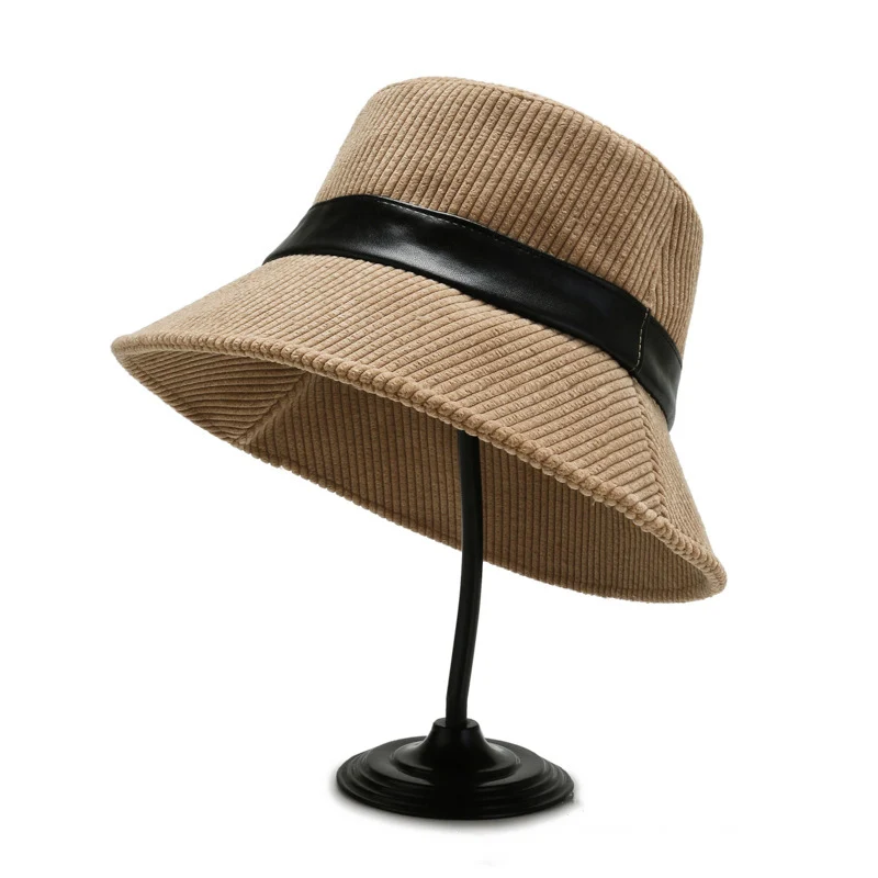 

Corduroy Bucket Hat New Fisherman Hat Autumn And Winter Women Korean Basin Hat Japanese Painter Hat Showing Small Face