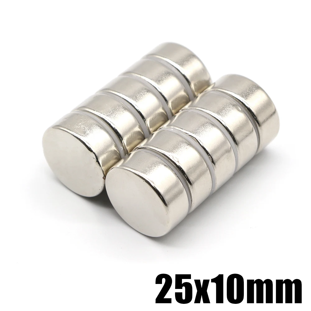 

1/2/5/10 Pcs 25x10 NdFeB Neodymium Magnet 25mm x 10mm N35 Round Super Powerful Strong Permanent Magnetic imanes Disc 25*10