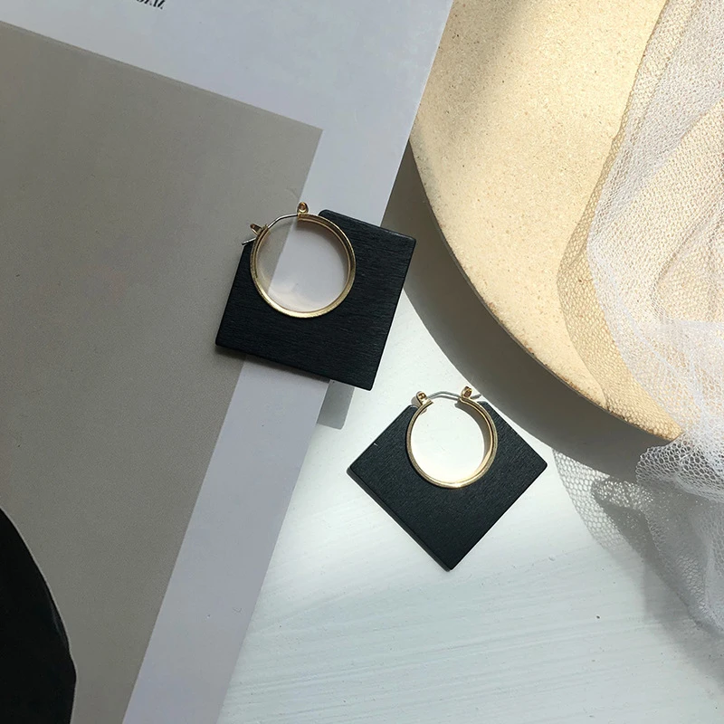 2019 Boho стильные серьги из дерева Женские винтажные для женщин Геометрические