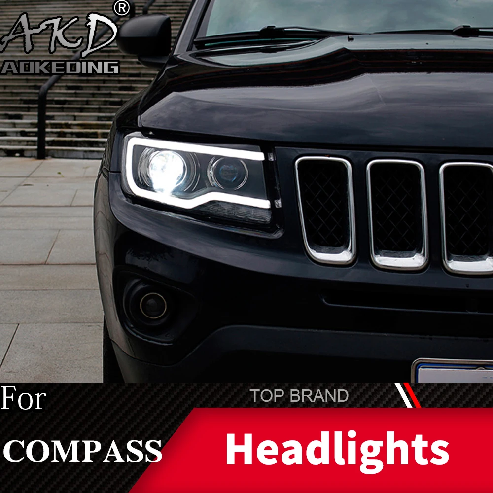 Чехол для автомобильной фары Jeep Compass 2011 2016 Grand Cherokee светодиодный ная фара DRL
