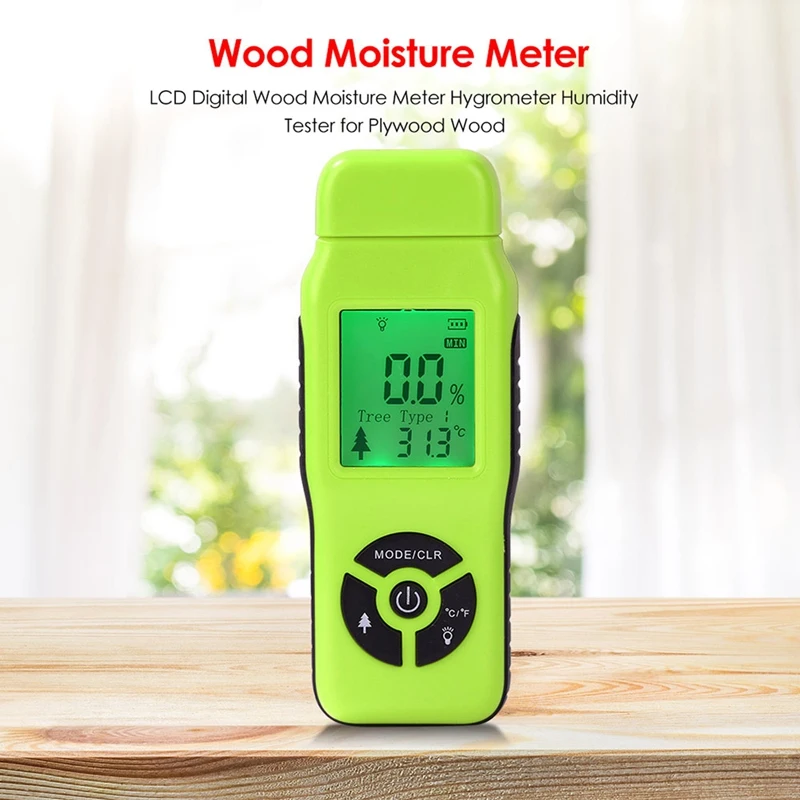 

Измеритель влажности древесины, тестер влажности древесины, детектор влажности с ЖК-дисплеем и зондом, диапазон 2%-70%