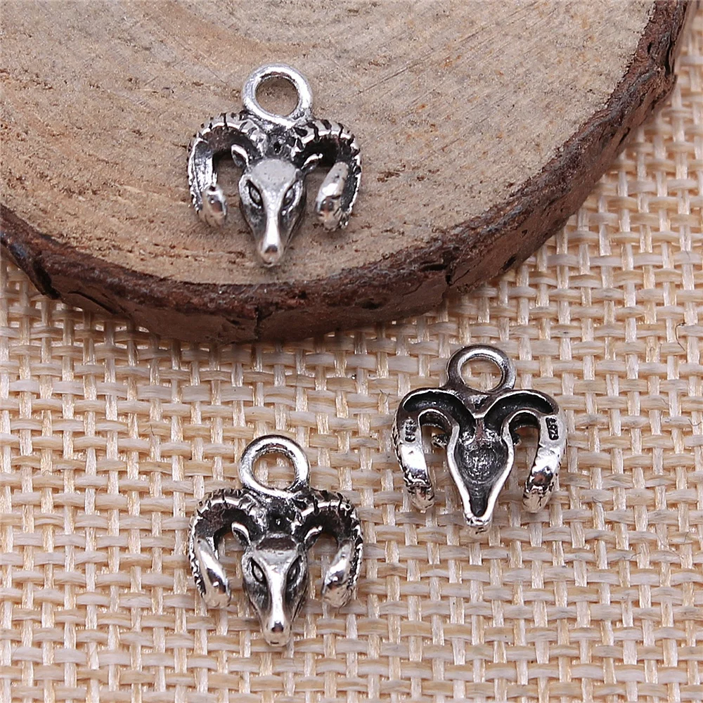 

20Pcs 11x14mm Antique Silver Color Goat Head Charms For DIY Jewelry Making DIY Handmade Jewelry