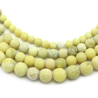 natural stone dull polish matte mustard stone round loose beads for jewelry diy making bracelet necklace accessories 46810mm