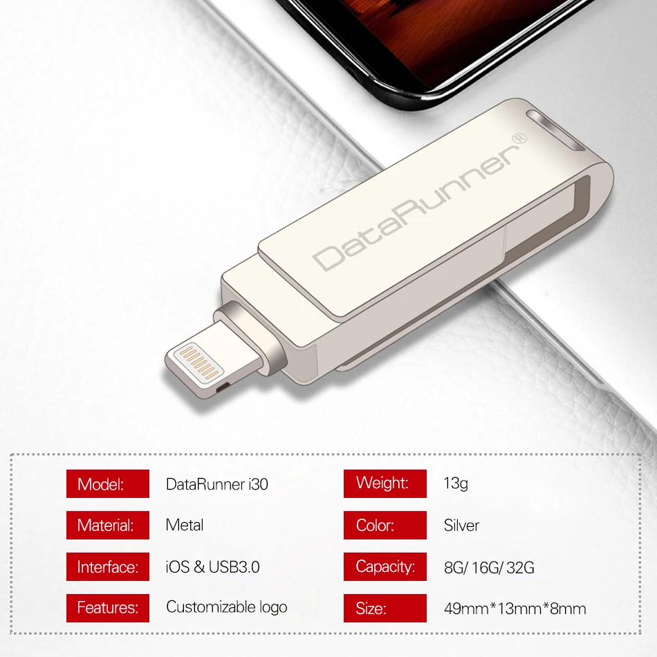 DataRunner OTG Usb флеш накопитель 128 ГБ 8 16 32 64 Гб внешний 2 в 1 USB флешка 3 0 флэш диск|USB
