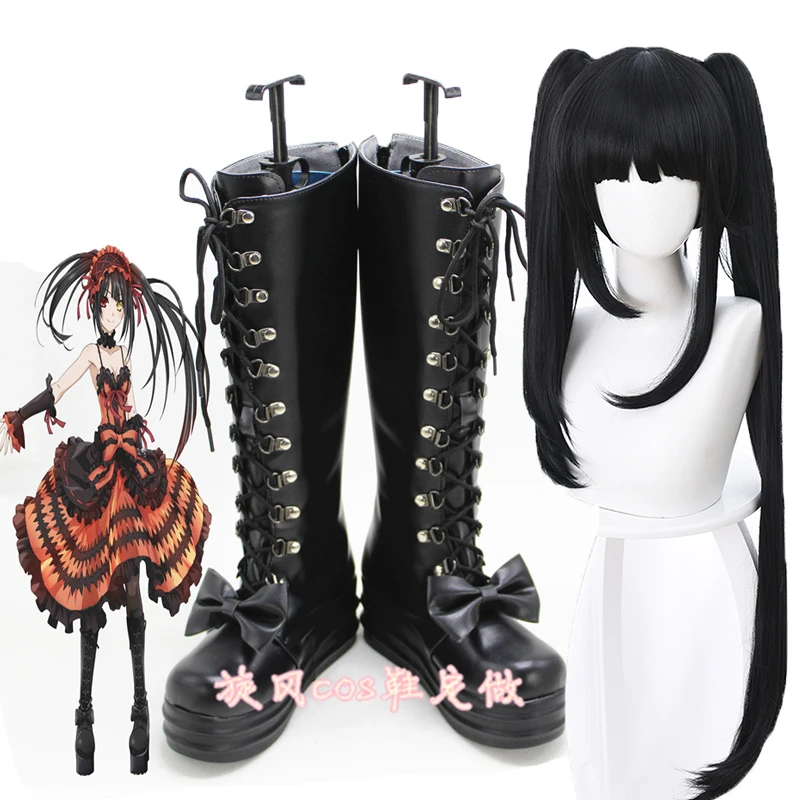Аниме свидание живой косплей костюм парики токисаки Куруми Хэллоуин платье для
