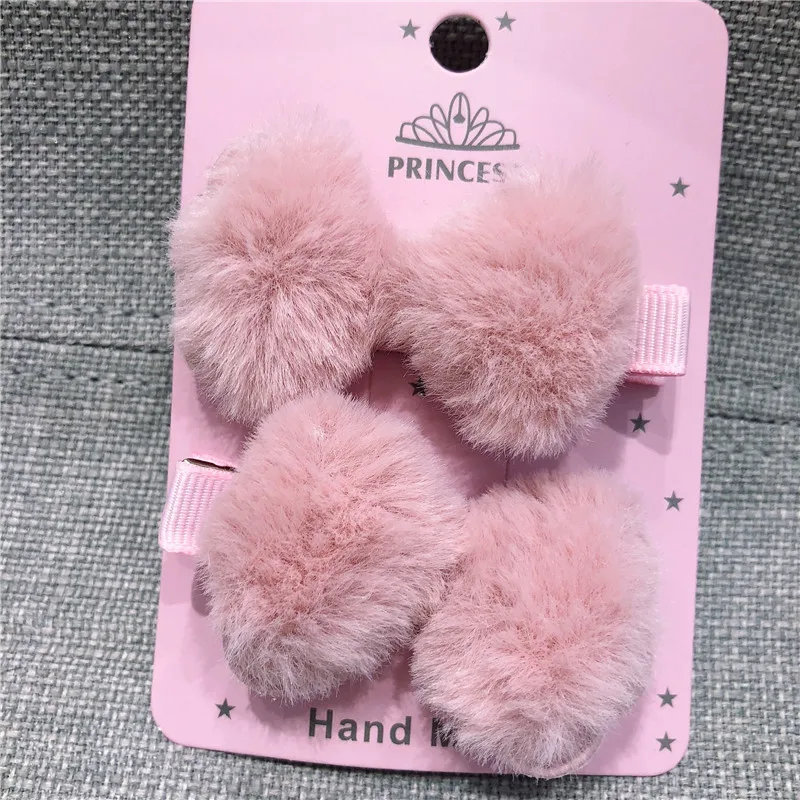 2 шт./лот плюшевая заколка для волос мягкая розовая металлическая с бантом