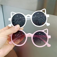 hkna 2022 lovely cat eye children sunglasses personality sun glasses kids anti ultraviolet cute baby glasses trend girls boy