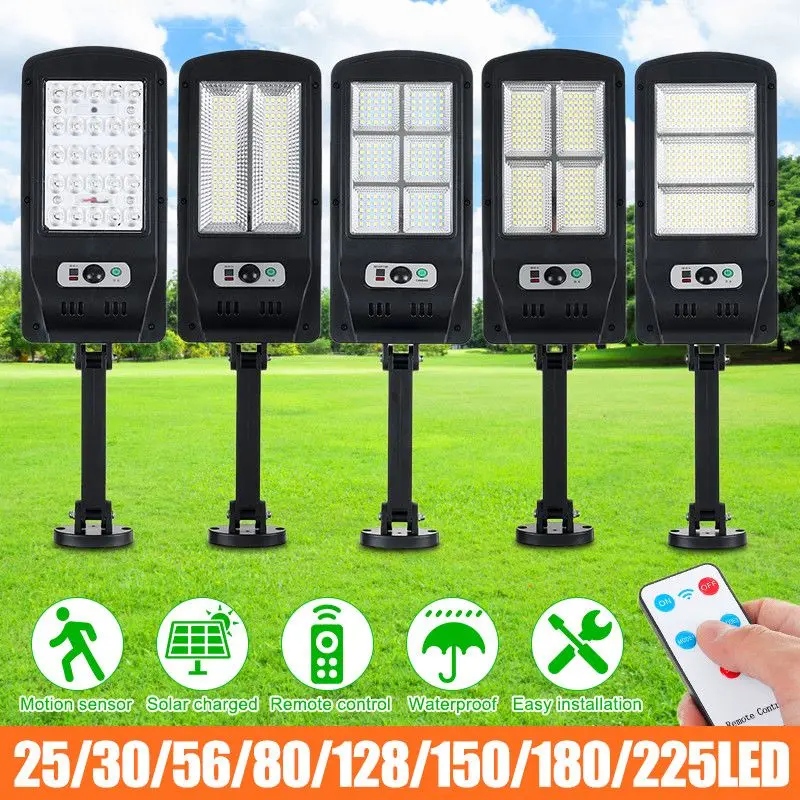

100W to 1000W LED Solar Wall Light Garden Security Lamp PIR Motion Sensor IP65 with Remote Control Outdoor Solar Panel Lighting