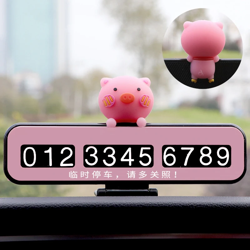 

Animal Stop Sign Women Style Girl Cute Temporary Stop Sign Phone Number Card Plate Can Hidden Switch Temporary Car Parking Card