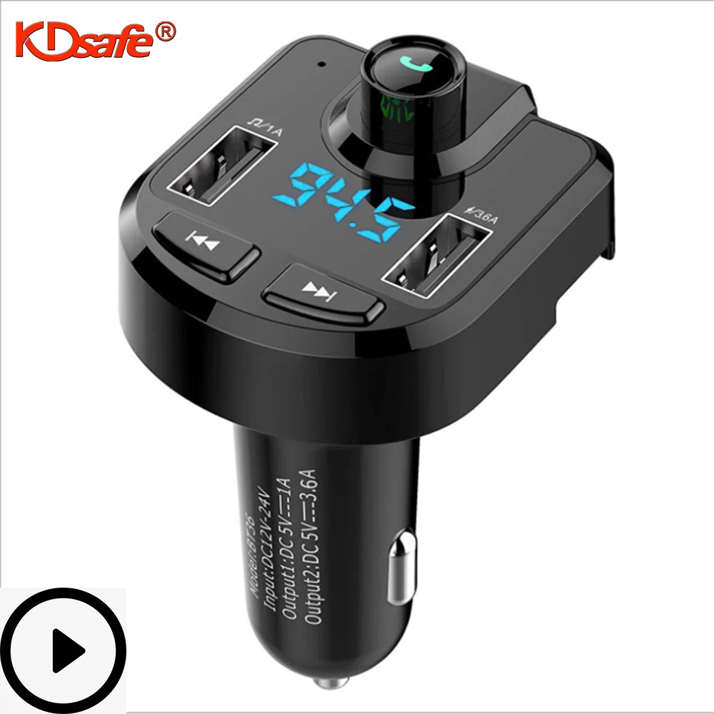 Автомобильный беспроводной Bluetooth передатчик с двумя USB портами 3 6 А|Автомобильный