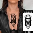 Тату-наклейка с египетским крестом для мужчин и женщин, временная тату-наклейка со Сатаной, демоном в старой школе, имитация тату на шею, грудь, сверкающее детское боди-арт, 2021