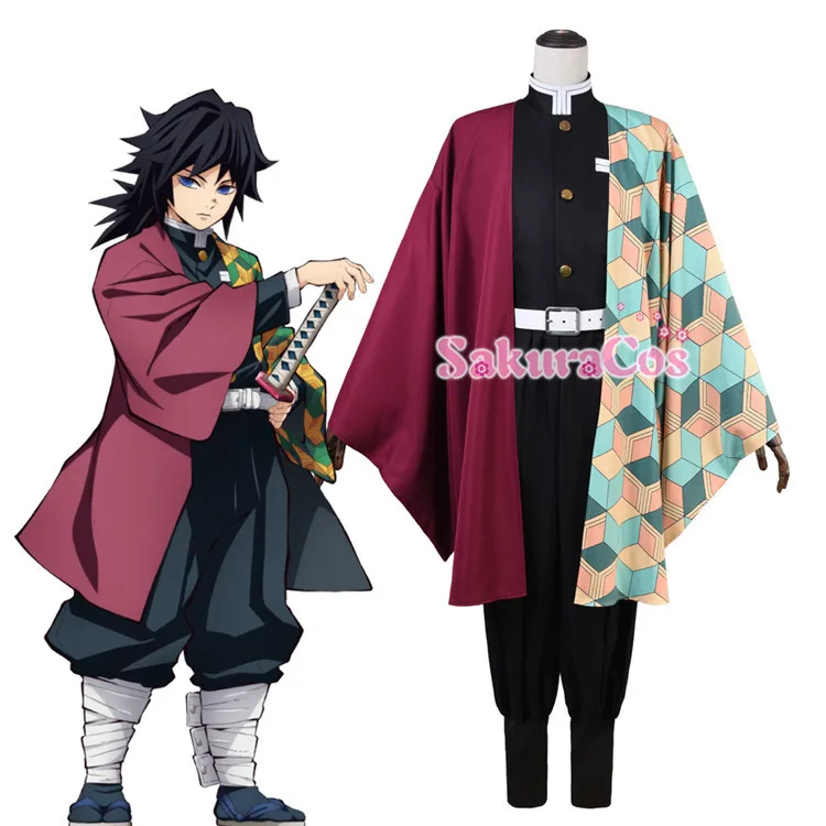 Kimetsu no Yaiba Tomioka Giyuu костюм для косплея униформа на Хэллоуин рубашка + пальто штаны