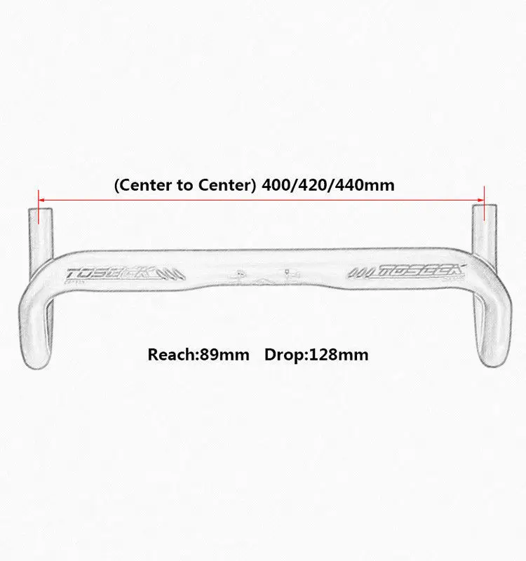 

TOSEEK Carbon Fiber Handlebar 31.8mm Road Bike Handlebar Extender Racing Bicycle Carbon Drop Handle Bar Rennlenker 400/420/440mm