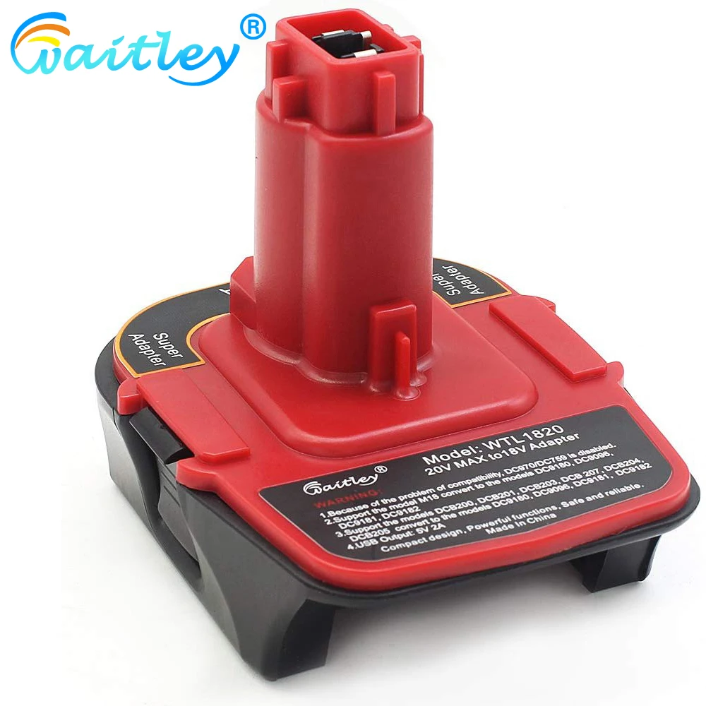 Для Dca1820 20V 18V Usb адаптер работает с Dewalt Max Xr Dcb200 Dcb201 Dcb203 Dcb203Bt Dcb204 Dcb205 Dcb206 компактные