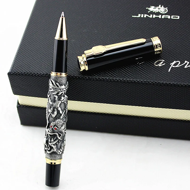 JINHAO античная латунь/медь шариковая ручка ДРАКОН чеканка Бесплатная доставка |