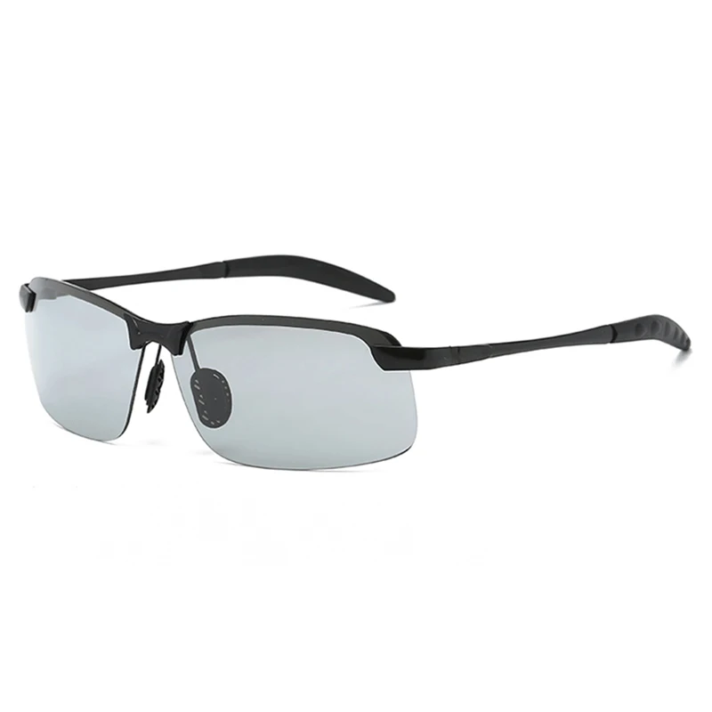 Солнцезащитные очки Мужские поляризационные прямоугольные полуочки без оправы