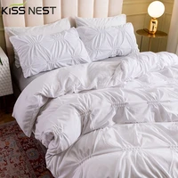 3d twisted flower 23 pcs bedding set solid color duvet cover 220x240 200x200nordic covers for bed 15012pillowcase white gray