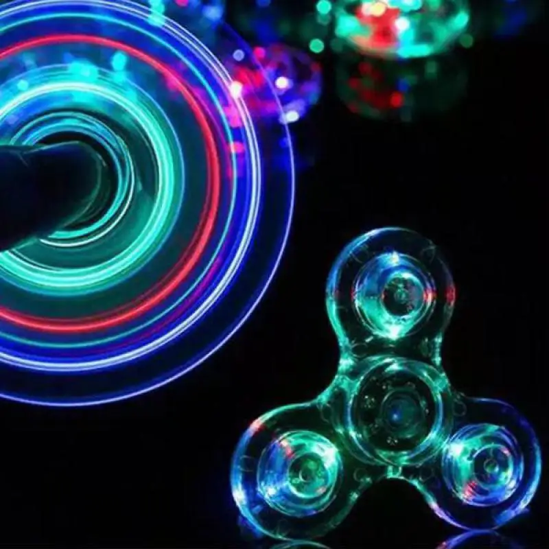 Luces LED Fidget spinner металлическая антистрессовая игрушка для взрослых аутизм ручная
