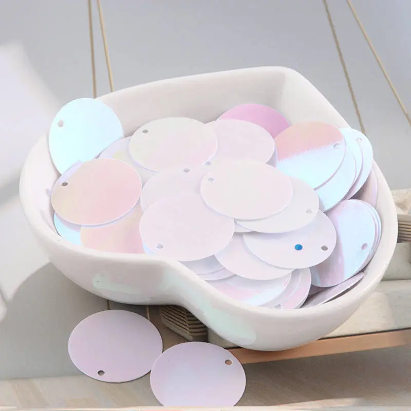 10 г/упак. 25 мм AB цветная Плоская Круглая свободная тесьма с пайетками для шитья