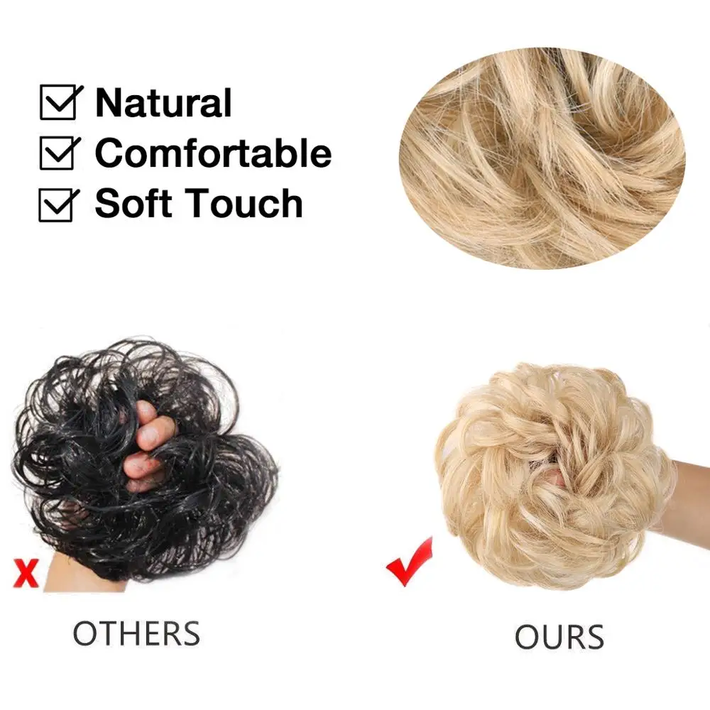 Грязный пучок волос для женщин шиньоны наращивания синтетический парик кольцо