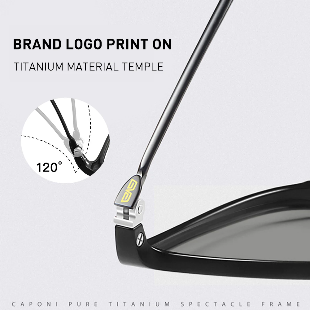 CAPONI овальные мужские солнцезащитные очки фотохромные поляризованные для мужчин