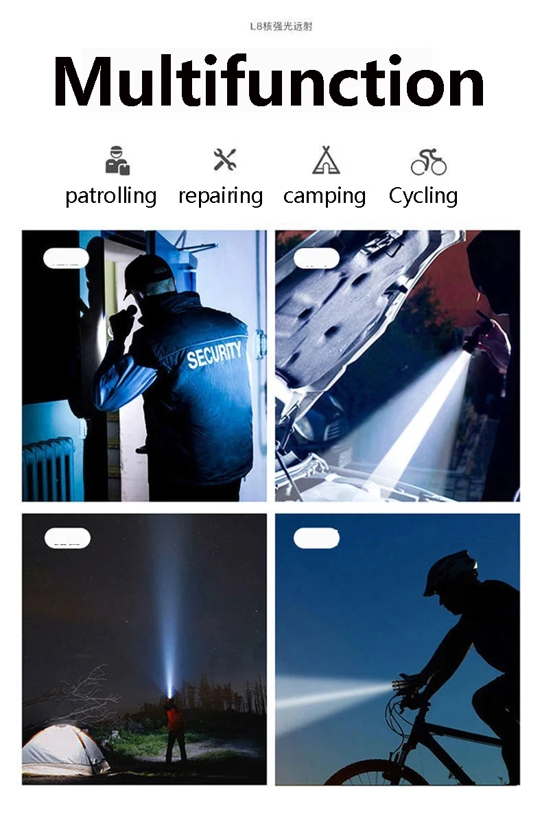 

Super Bright Flashlight USB Rechargeable COB Flashlights Torch Outdoor Long-Range Ultra-Bright Lanterna Portable Searchligt