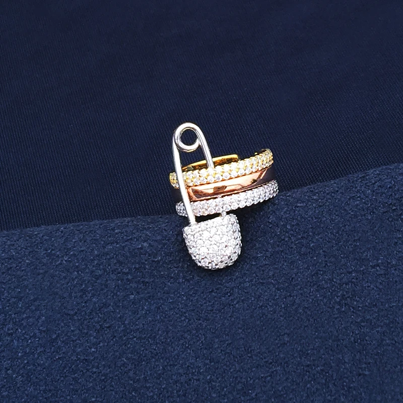 

cheny s925 sterling silver June new rose gold pin ear bone clip female classic colorful Korean fashion fit Monaco banquet style